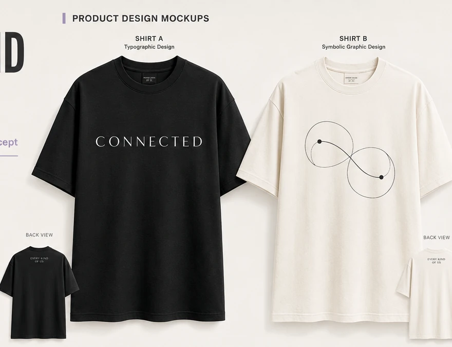 Every Kind of Us paired T-shirt product design