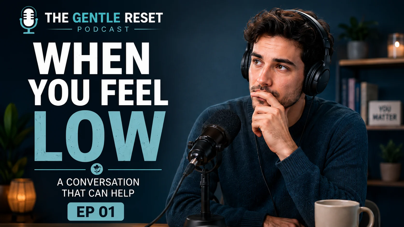 Podcast mental wellness thumbnail concept